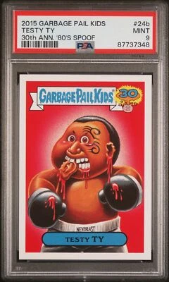 PSA 9 Testy Ty Mike Tyson 2015 Topps Garbage Pail Kids 30th Card 87737348 - Image 1 of 2