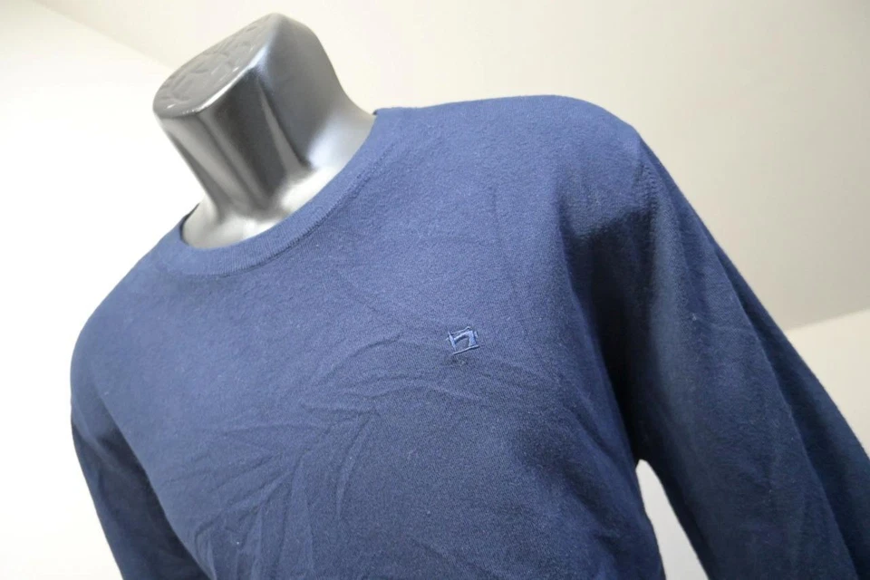 Suéter Pullover Scotch & Soda Cuello Redondo Viscosa Mezcla Nailon Azul Oscuro Para Hombres XL Foto 1 de 4