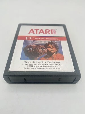 E.T. The Extra-Terrestrial (Atari 2600, 1982) Cart Only Tested (No Side Label) - Image 1 of 2