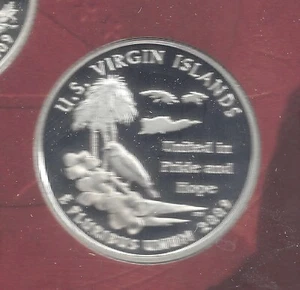 2009 S Silver Proof U.S. VIRGIN ISLANDS Quarter - 90% Silver - Picture 1 of 2