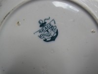 Antique Sweden Old Gustavsberg 1925 Brage large Salad plate White Green