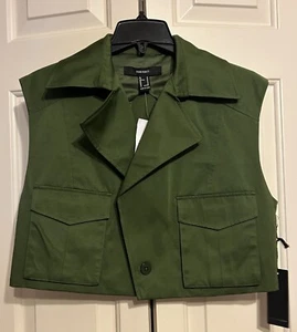 Forever 21 casual vest Olive Green size medium - Picture 1 of 8