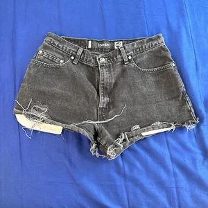 Levi’s Silvertab Shorts Damen 33 schwarz abgenutzt Vintage hergestellt in den USA Y2K - Bild 1 von 9