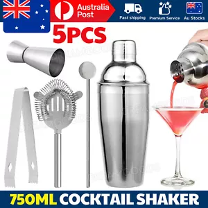 Cocktail Shaker Set Maker Mixer Martini Spirits Bar Strainer Bartender Kit AU - Picture 1 of 12