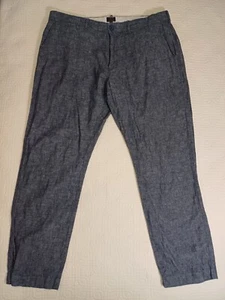 J Crew Hose Herren 38x32 Blau Leinenmischung The Sutton Slim Straight Chinohose - Bild 1 von 13