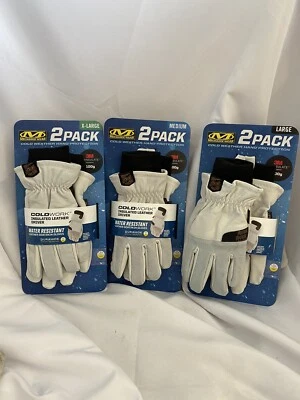 MECHANIX WEAR (2) MEHCANIX WEAR DURAHIDE INSULATED LEATHER DRIVER COLDWORK WINTER WORK GLOVES