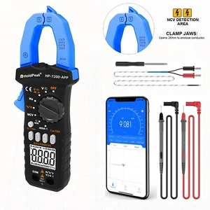 Pinza amperimétrica digital AC DC TRMS 6000 cuentas multímetro amperios voltios ohmios medidor - Imagen 1 de 13