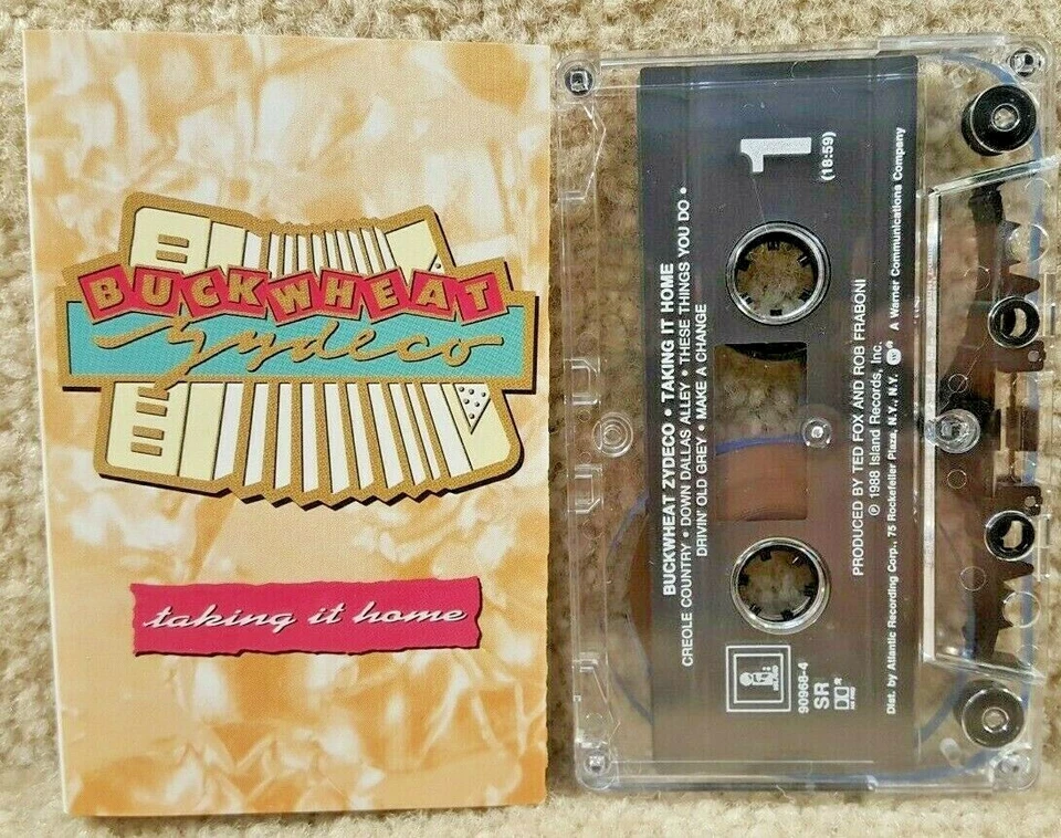 Vintage 1988 Cassette Tape Buckwheat Zydeco Taking It Home Island Records - Изображение 1 из 4