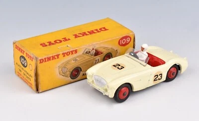 Винтажные игрушки Dinky 109 Austin-Healey 100 (конкурсная отделка) 1955-59 *в КОРОБКЕ* - Изображение 1 из 4