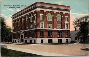 Postal de OSHKOSH, Wisconsin "Edificio Reserva Fraternal" Street View 1918 Cancelar - Imagen 1 de 2