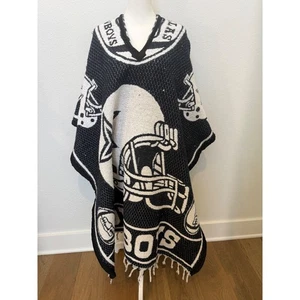 Dallas Cowboys NFL Football Helmet Star Knit Blanket Poncho Blue White - Picture 1 of 8