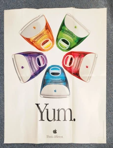 1999 Apple Yum Original iMac G3 Computer Poster Folded 24"x31" Promo - Picture 1 of 8
