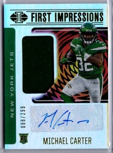 2021 Panini Illusions Football Michael Carter ROOKIE JERSEY AUTO JETS 88/299 - Picture 1 of 1