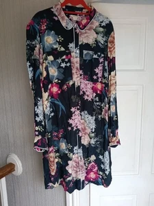 Monsoon Multicoloured Long Sleeve Floral Patterned Shirt Dress - Size 16 - Picture 1 of 8