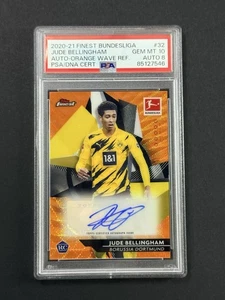 2020-21 Topps Finest BDLG Jude Bellingham Orange Wave Auto /25 RC ROOKIE PSA 10 - Picture 1 of 2