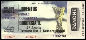 Biglietto 1993 Juventus vs Borussia Dortmund finale Coppa Uefa 38475 - Foto 1 di 2