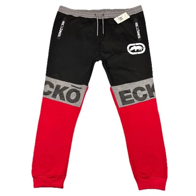 Nuevo con etiquetas Pantalones deportivos Ecko Unltd para hombre 3XL bloques de colores polar Jogger rojo/negro rinoceronte Foto 1 de 4
