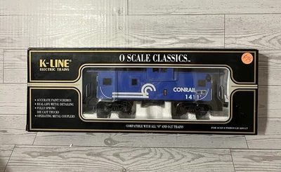 K-LINE O #K613-1411 CONRAIL EXTENDED VISION LIGHTED CABOOSE SMOKES C-8 LN/OB - Image 1 of 4