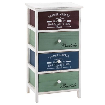 Kommode Anrichte Flur Diele Mehrzweckschrank 4 Schubladen in 3 Farben Vintage - Bild 1 von 4