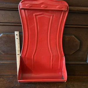 VTG RED DUTCH ENAMELWARE UTENSIL HOLDER WALL HANGING - Picture 1 of 11