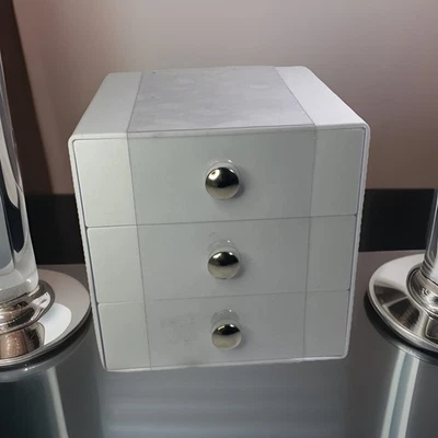 iDesign 3-Drawer Plastic Vanity Organizer, Compact Storage Drawers WHITE - Image 1 of 4