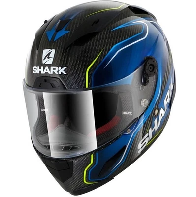 CASCO MOTO RACING SHARK RACE-R PRO CARBON GUINTOLI CARBONIO BLU YELLOW FLUO TG M - Image 1 of 3