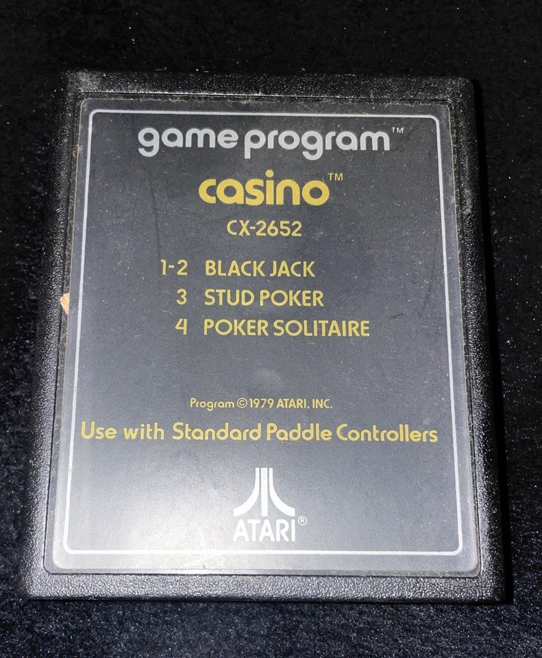 Atari 2600 Casino Cartridge (1979, Atari CX-2652) - Image 1 of 1