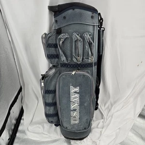 Vintage Hot-Z Navy Golf Bag Canvas Denim 14 Way Shoulder Strap Can Cooler Read - Picture 1 of 9