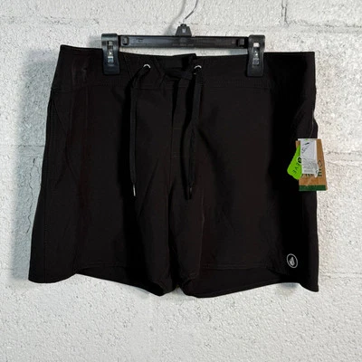 Volcom Juniors' Simply Solid Swim Cover-Up Shorts Black, 11 - Image 1 of 4