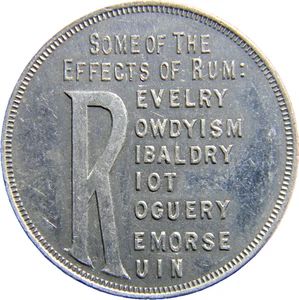 1915 Effects of Rum Soaked New York Satirical Temperance Medal (04484) - Picture 1 of 2