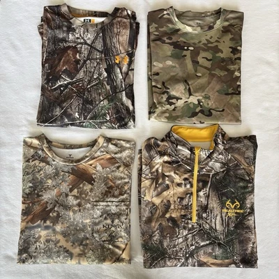 Lote de 4 camisas de caza grandes para hombre: paquete Under Armour, Realtree, King’s Camo Foto 1 de 4