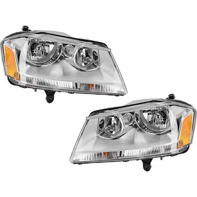 Headlight Assembly Set For 08-14 Dodge Avenger Sedan Left Right With Bulb Foto 1 de 4