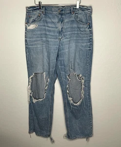 American Eagle Strigid Highest Rise Baggy Distressed Straight Jeans 20 Reg #20 - Bild 1 von 7