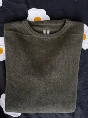 Rick Owens Cashmere Blend Crewneck Sweater Green XL Stunning - Image 1 of 4