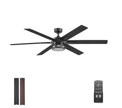 Honeywell Kaliza 60 in. Indoor/Outdoor Black Modern  LED Ceiling Fan - Image 1 of 4