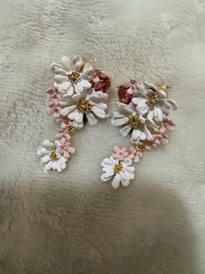 Les Nereides Cherry Blossom Earrings With Pink Crystal - Image 1 of 4