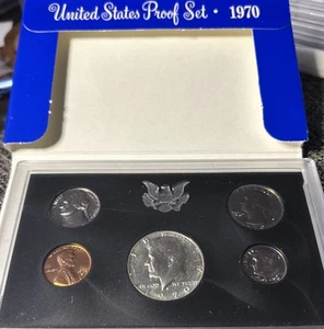 1970 US Proof Set ~ 5 Coin ~ Original Government Packaging - Picture 1 of 3
