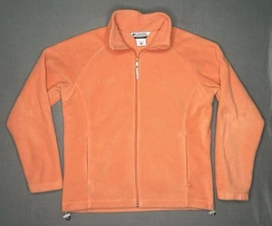 Columbia Sweatshirt-Jacke Damen groß orange Fleece durchgehender Reißverschluss Stehkragen Tasche - Bild 1 von 21