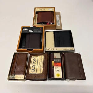 Vtg Lot Leather Key Cases Billfolds Wallets NOS ROLFS Buxton - Picture 1 of 11