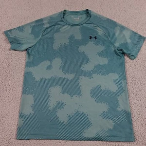 Under Armour The Tech Tee Womens Small teal Crew Neck Short Sleeve Camo Print - Picture 1 of 11