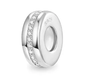 Charm Stopper Ring 925 Silber Zirkon Steinchen - Passt auch für Pandora Armband - Bild 1 von 3