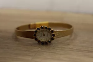 Hermoso Reloj Vin Deauville Zafiro Armitrón Tono Dorado Cuarzo Damas Nuevo Batt - Imagen 1 de 6