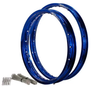 Kawasaki KX250 2003 - 2005 21/18 OEM Front/Rear Blue DID MX Rim & Bulldog Spoke - Picture 1 of 8
