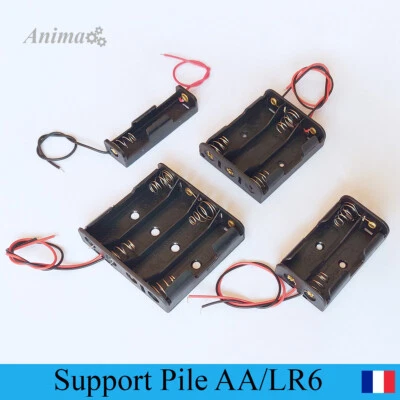 Support Pile AA LR6 1.5v (boitier Coupleur batterie 1 2 3 4 en série)