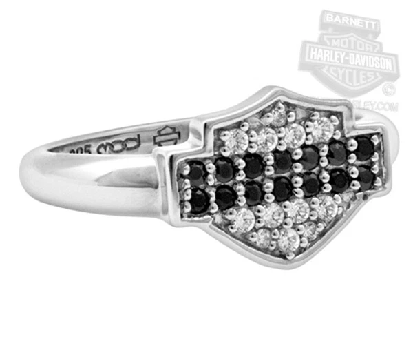 Harley-Davidson Women's Sterling Silver Bar & Shield Logo Ring HDR0340 B3 - Image 1 of 1