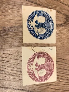 1892 USA COMMEMORATIVE EMBOSSED STAMPS 1 & 2 CENTS - Picture 1 of 3