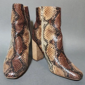 Size 6.5 Zigi Soho Women’s Harlan Ankle Boots Snake Print Pointed Toe - Picture 1 of 14