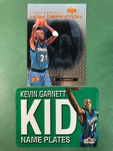 Kevin Garnett 1999-00 Skybox Hoops Name Plates & UD High Definition Insert LOT - Picture 1 of 4