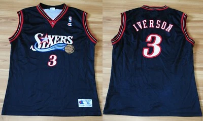 CAMISETA NBA PHILADELPHIA SIXERS 76ERS CAMPEÓN ALLEN IVERSON #3 NEGRA XL Foto 1 de 4
