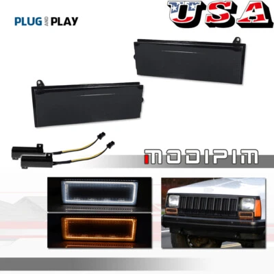 Luces LED intermitentes DRL ahumadas 2 piezas para Jeep Cherokee 84-96 y 86-92 Comanche Foto 1 de 4